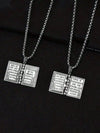 Flip Book Cross Pendant Necklace Stainless Steel Geometric Gothic Genderless Style