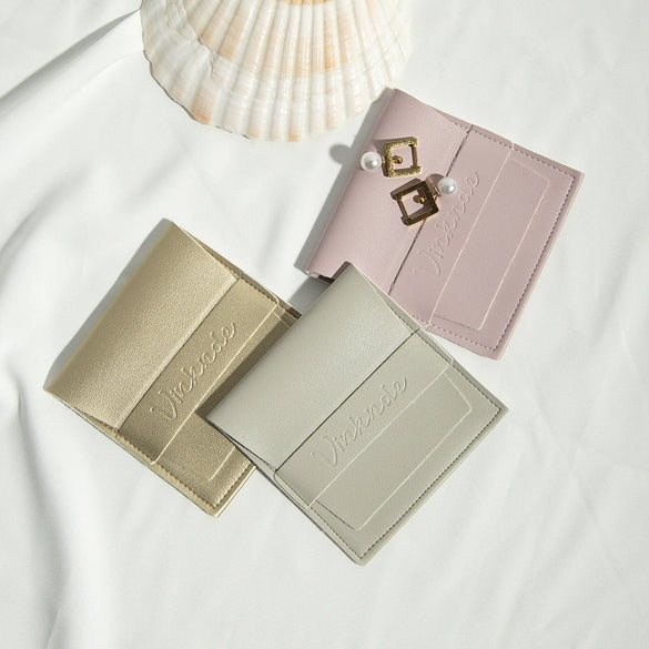 Flip Gift Imitation Leather Pu Jewelry Packaging Bag Thermal Transfer Printing For Necklace Ring Storage