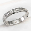 Floating Carved Rose Copper Ring With 14K Gold Plated Electroplating For Women