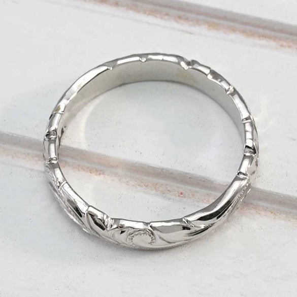 Floating Carved Rose Copper Ring With 14K Gold Plated Electroplating For Women