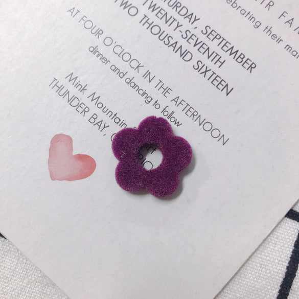 Flocked Velvet Fivepetal Flower Throughhole Beads Jewelry Earrings Nail Accessories Material Retro Style