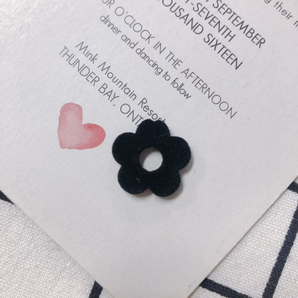 Flocked Velvet Fivepetal Flower Throughhole Beads Jewelry Earrings Nail Accessories Material Retro Style