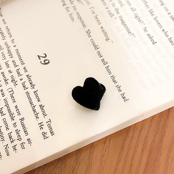 Flocking Heartshaped Hair Clips Electroplated Women's Hair Accessories