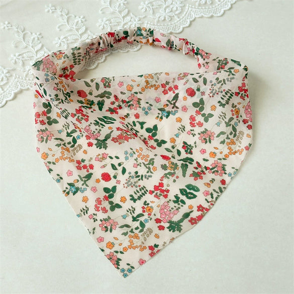 Floral Chiffon Geometric Triangle Scarf And Hair Band Women's Hair Accessories