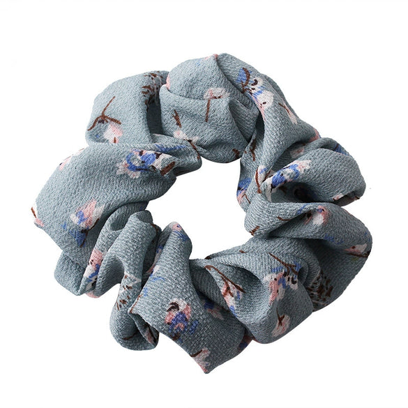 Floral Chiffon Scrunchie Hair Tie Handmade Highelastic Fabric Hair Accessory Wholesale
