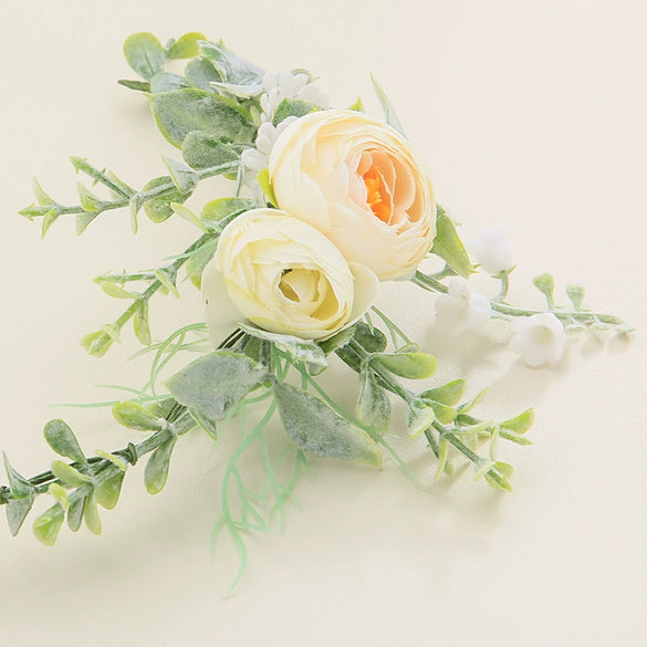 Floral Cloth Hairband And Hair Comb Set For Women Bride Bridesmaid And Flower Girl Forest Style Photo Hair Accessories