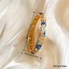Floral Enamel Patchwork Bracelet With Small Flower Details Retro Plated Fashion Jewelry Accessory