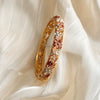 Floral Enamel Patchwork Bracelet With Small Flower Details Retro Plated Fashion Jewelry Accessory