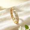 Floral Hollow Carved Cloisonné Enamel Bangle With Plated Finish Modern Minimalist Wholesale Jewelry