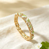 Floral Hollow Carved Cloisonné Enamel Bangle With Plated Finish Modern Minimalist Wholesale Jewelry