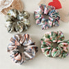 Floral Ribbon Scrunchie Hair Tie Handmade Fabric Women's Hair Accessory