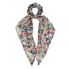 Floral Ribbon Scrunchie Hair Tie Handmade Fabric Women's Hair Accessory