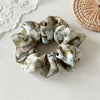 Floral Ribbon Scrunchie Hair Tie Handmade Fabric Women's Hair Accessory