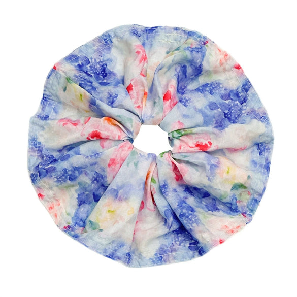 Floral Scrunchie Hair Accessory For Women Handmade Fabric Vacation Style
