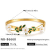Flower And Leaf Design Vacuum Gold Plated Stainless Steel Bracelet For Women Simple Stylish Jewelry