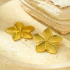 Flower And Leaf Series Stainless Steel Fashion Earrings 18K Gold Plated