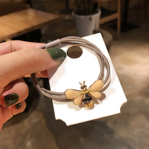 Flower Bee Hair Accessories Alloy Handmade High Elasticity Women's Headwear Hair Rope