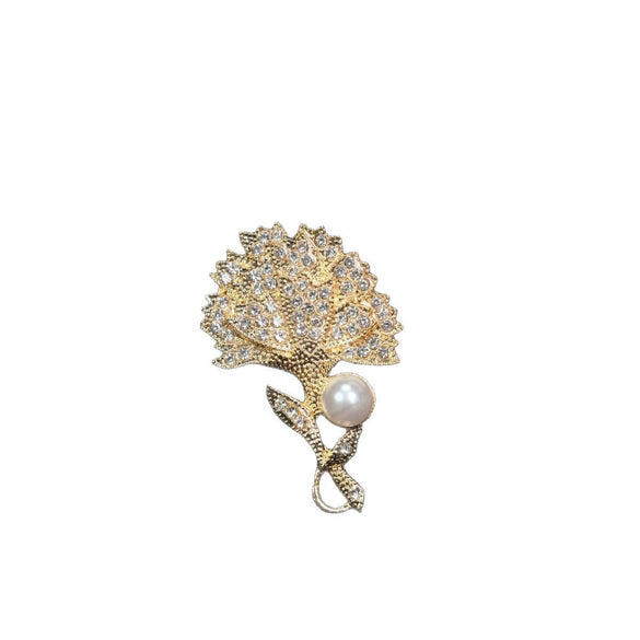 Flower Brooch Zinc Alloy Pearl Electroplating Women's Elegant Fashion Accessories