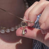 Flower Copper Rhinestones Electroplated Necklace