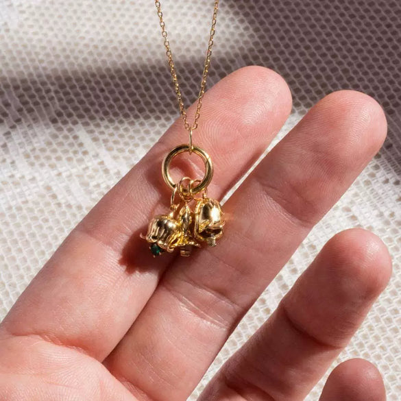 Flower Copper Rhinestones Electroplated Necklace
