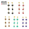 Flower Crystal 316L Stainless Steel Earrings For Women With Electroplating