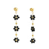 Flower Crystal 316L Stainless Steel Earrings For Women With Electroplating