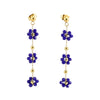 Flower Crystal 316L Stainless Steel Earrings For Women With Electroplating