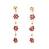 Flower Crystal 316L Stainless Steel Earrings For Women With Electroplating
