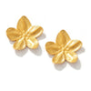 Flower Earrings Geometrical Irregular Hammer Pleated Design Titanium Steel 18K Gold Plated Retro Earrings For Women