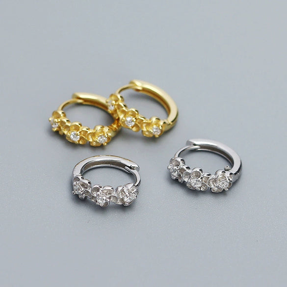 Flower Earrings 925 Silver Ins Style Electroplated