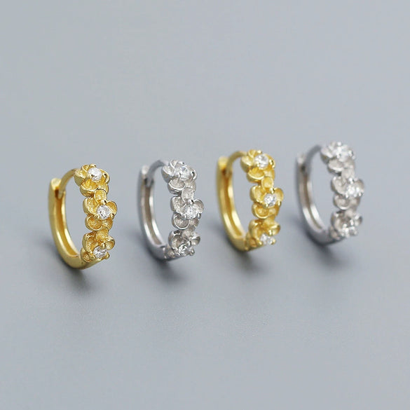 Flower Earrings 925 Silver Ins Style Electroplated