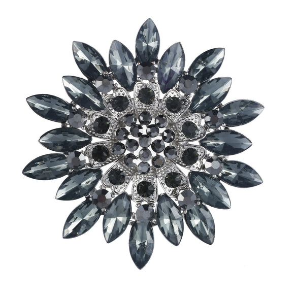 Flower Encrusted Alloy And Acrylic Brooch Electroplated Women's And Unisex Clothing Accessory