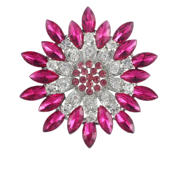 Flower Encrusted Alloy And Acrylic Brooch Electroplated Women's And Unisex Clothing Accessory