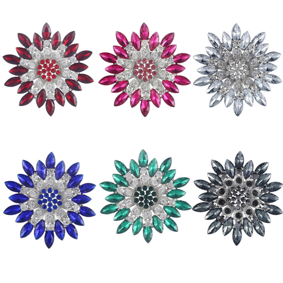 Flower Encrusted Alloy And Acrylic Brooch Electroplated Women's And Unisex Clothing Accessory