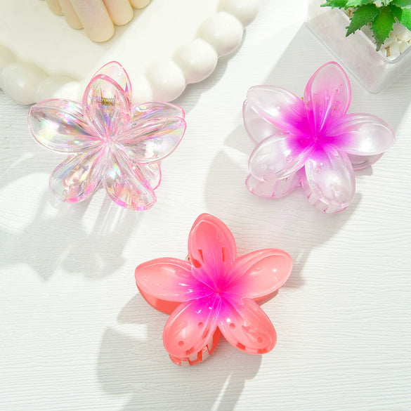 Flower Hairpin Plastic Resin Little Fresh Style Baking Paint Hair Accessories Shark Clip