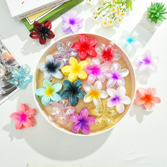 Flower Hairpin Plastic Resin Little Fresh Style Baking Paint Hair Accessories Shark Clip