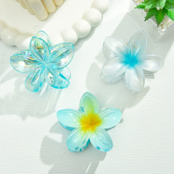 Flower Hairpin Plastic Resin Little Fresh Style Baking Paint Hair Accessories Shark Clip
