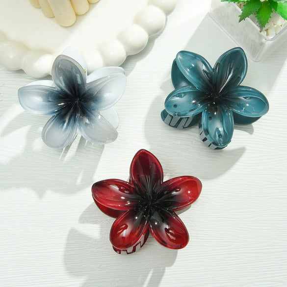 Flower Hairpin Plastic Resin Little Fresh Style Baking Paint Hair Accessories Shark Clip