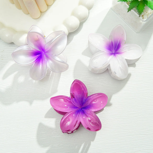 Flower Hairpin Plastic Resin Little Fresh Style Baking Paint Hair Accessories Shark Clip