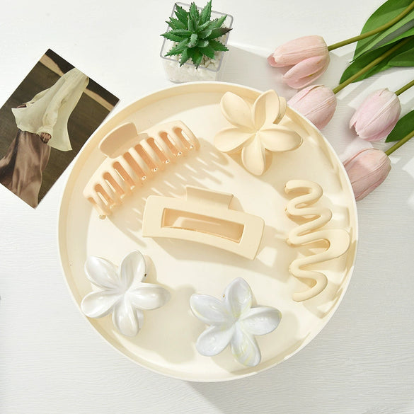 Flower Hairpin Set Acrylic Plumeria Baking Paint For Women