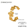 Flower Hollow Opening 316L Stainless Steel Geometric Electroplated Adjustable Bracelet