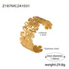 Flower Hollow Opening 316L Stainless Steel Geometric Electroplated Adjustable Bracelet