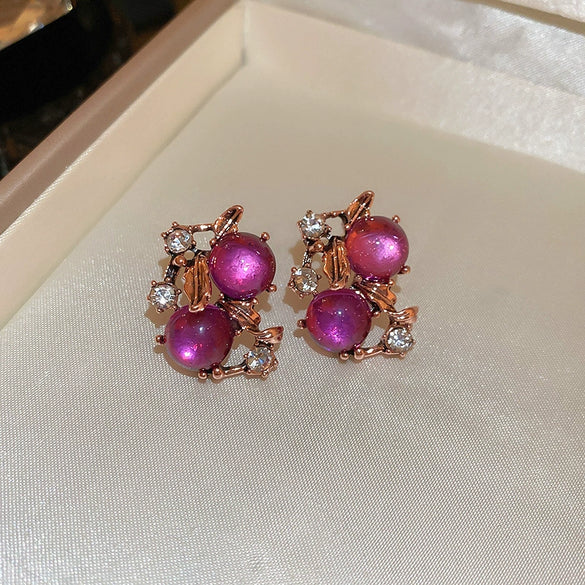 Flower Imitation Pearl Mid Ancient Necklace Bracelet Suit With Diamond Embedded For Women Light Luxury High Grade Clavicle Chain Jewelry