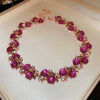 Flower Imitation Pearl Mid Ancient Necklace Bracelet Suit With Diamond Embedded For Women Light Luxury High Grade Clavicle Chain Jewelry