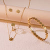 Flower Jewelry Set Stainless Steel Electroplating O Shaped Chain Little Daisy Rhinestones For Women