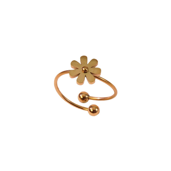 Flower Jewelry Set Stainless Steel Electroplating O Shaped Chain Little Daisy Rhinestones For Women