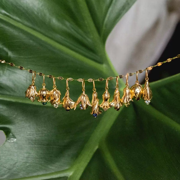 Flower Necklace Copper Rhinestones Electroplated Real Gold Plated Color Preserved