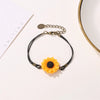 Flower Pattern Resin Bracelet With Electroplating For Women