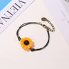 Flower Pattern Resin Bracelet With Electroplating For Women