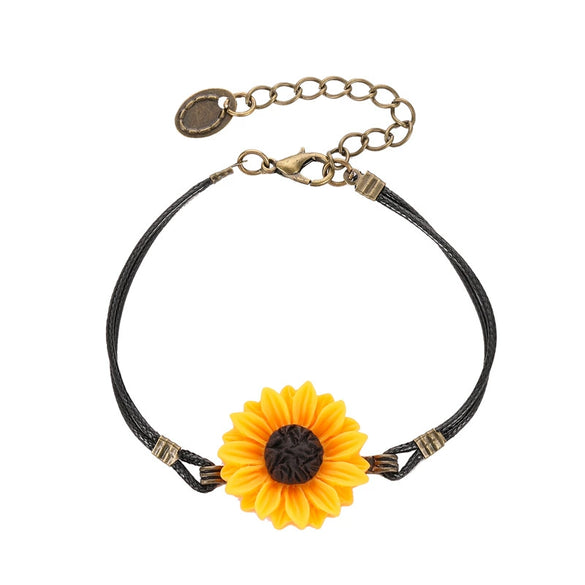 Flower Pattern Resin Bracelet With Electroplating For Women